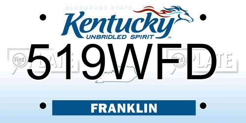 519WFD Kentucky License Plate