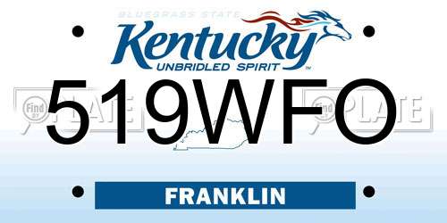 519WFO Kentucky License Plate