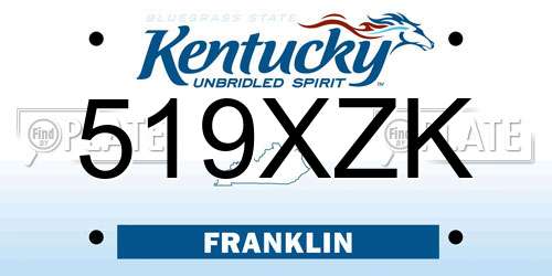 519XZK Kentucky License Plate