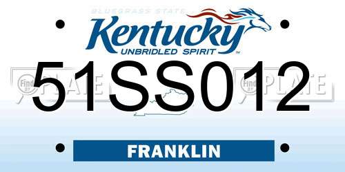 51SS012 Kentucky License Plate