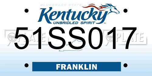 51SS017 Kentucky License Plate