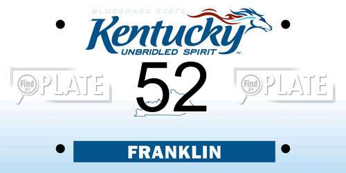52 Kentucky License Plate