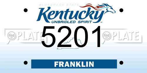 5201 Kentucky License Plate