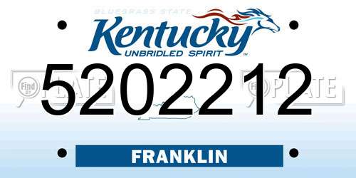 5202212 Kentucky License Plate
