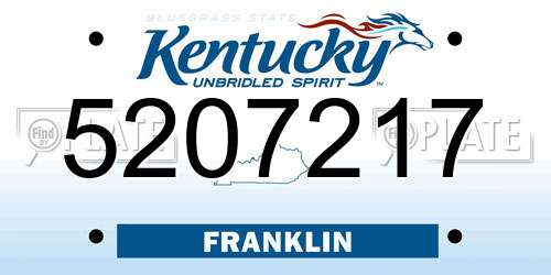 5207217 Kentucky License Plate