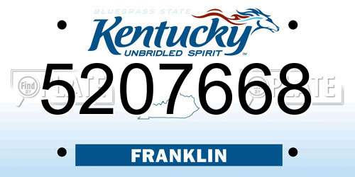 5207668 Kentucky License Plate