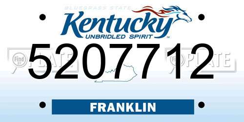 5207712 Kentucky License Plate