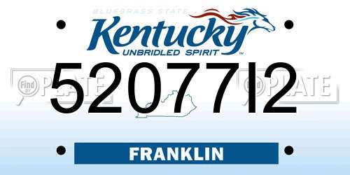 52077I2 Kentucky License Plate
