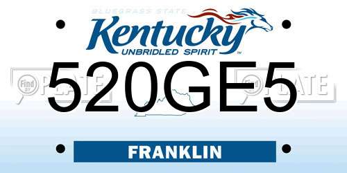 520GE5 Kentucky License Plate