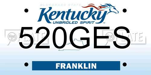 520GES Kentucky License Plate