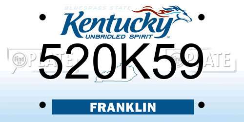 520K59 Kentucky License Plate