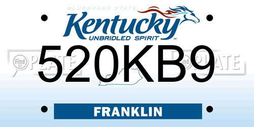 520KB9 Kentucky License Plate