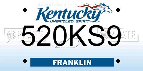 520KS9 Kentucky License Plate