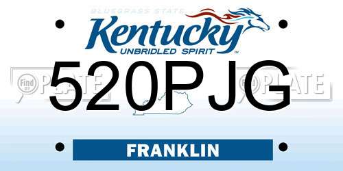 520PJG Kentucky License Plate