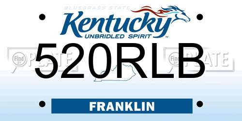 520RLB Kentucky License Plate