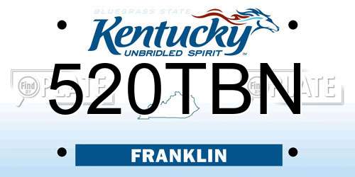 520TBN Kentucky License Plate