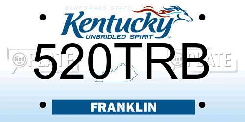 520TRB Kentucky License Plate