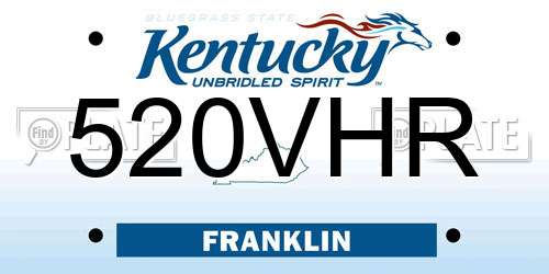 520VHR Kentucky License Plate