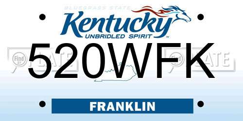 520WFK Kentucky License Plate