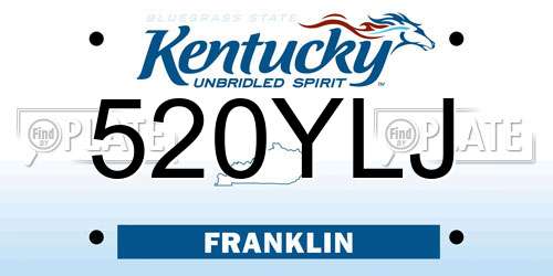 520YLJ Kentucky License Plate