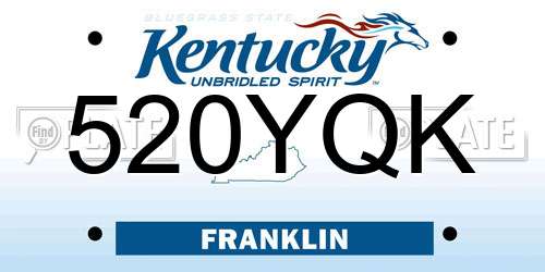 520YQK Kentucky License Plate