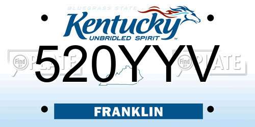 520YYV Kentucky License Plate