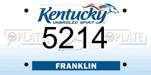 5214 Kentucky License Plate