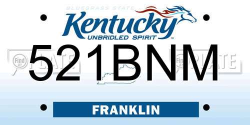 521BNM Kentucky License Plate