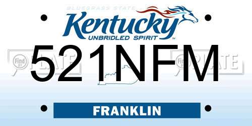 521NFM Kentucky License Plate