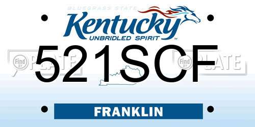 521SCF Kentucky License Plate