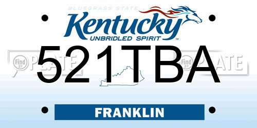 521TBA Kentucky License Plate