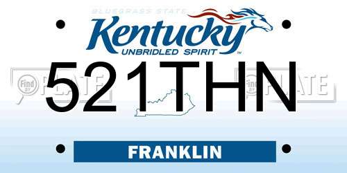 521THN Kentucky License Plate