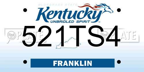 521TS4 Kentucky License Plate