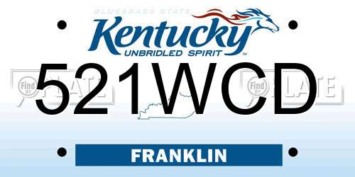 521WCD Kentucky License Plate