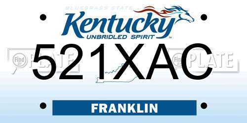 521XAC Kentucky License Plate