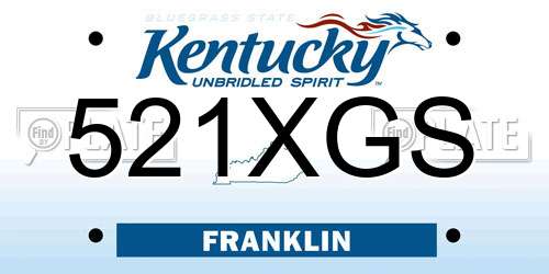 521XGS Kentucky License Plate