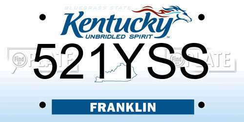 521YSS Kentucky License Plate