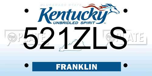 521ZLS Kentucky License Plate