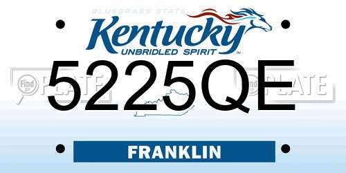 5225QE Kentucky License Plate