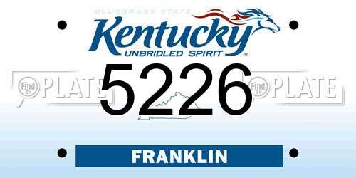 5226 Kentucky License Plate