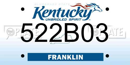 522B03 Kentucky License Plate