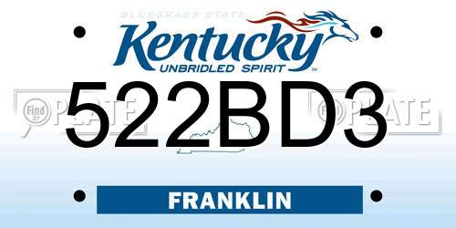 522BD3 Kentucky License Plate
