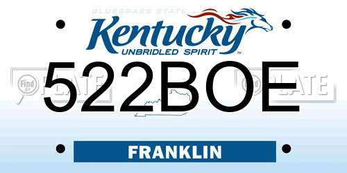 522BOE Kentucky License Plate