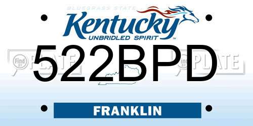 522BPD Kentucky License Plate