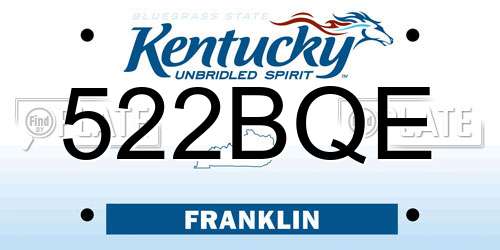 522BQE Kentucky License Plate