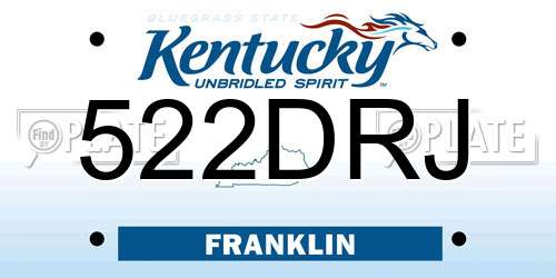 522DRJ Kentucky License Plate