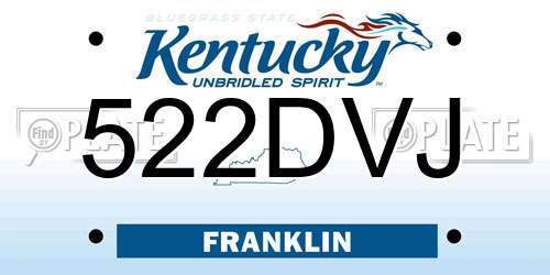 522DVJ Kentucky License Plate
