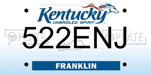 522ENJ Kentucky License Plate