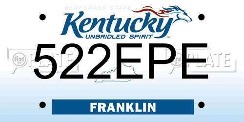 522EPE Kentucky License Plate