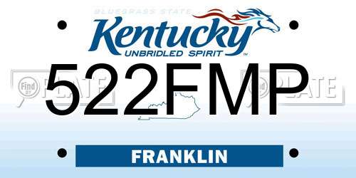 522FMP Kentucky License Plate